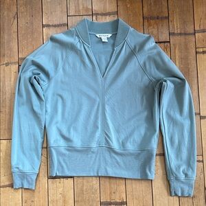 Athleta Women's V-Neck Sweater in Soft Blue Green